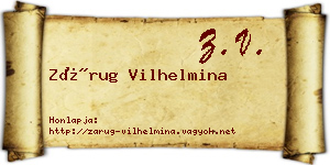Zárug Vilhelmina névjegykártya